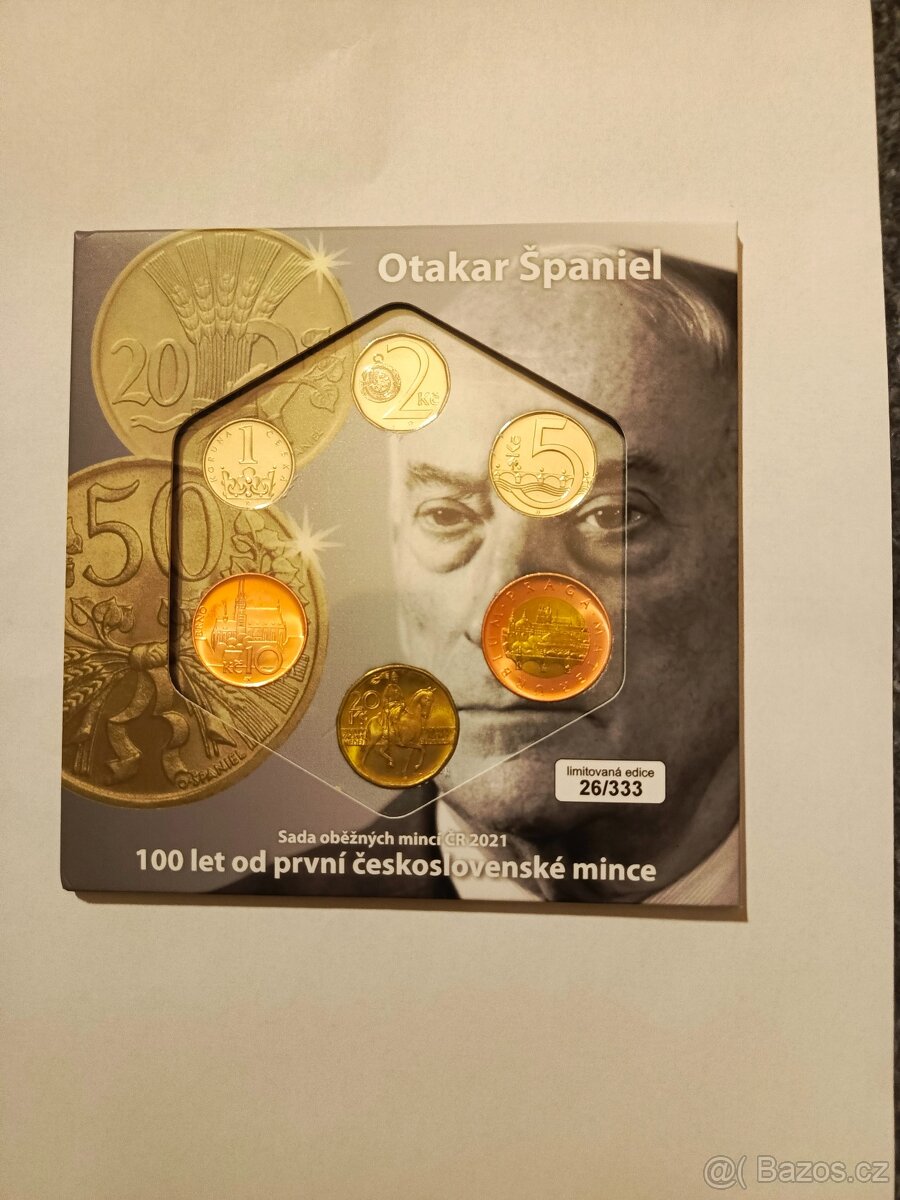 sada mincí Otakar Španiel č.26/333 - různé ročníky mincí -