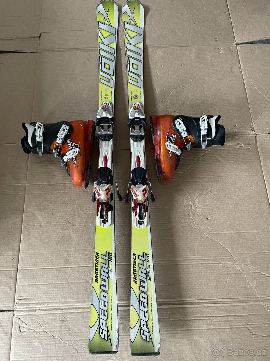 Lyže Volkl 160 cm + lyžáky 38-39