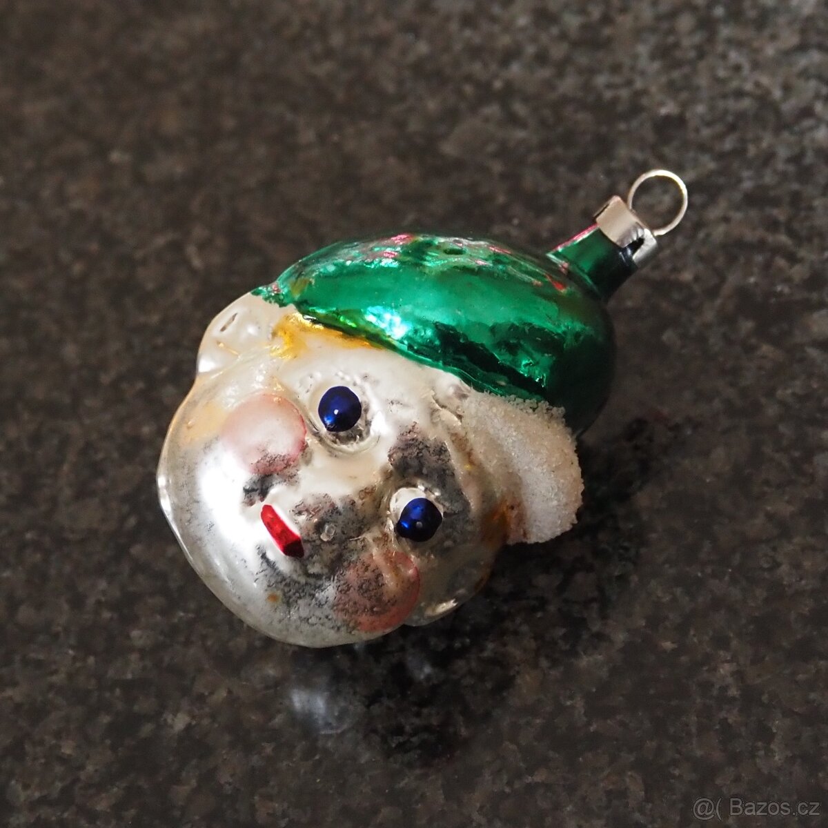 Retro vánoční dekorace ( hlava panáčka + zvonek)