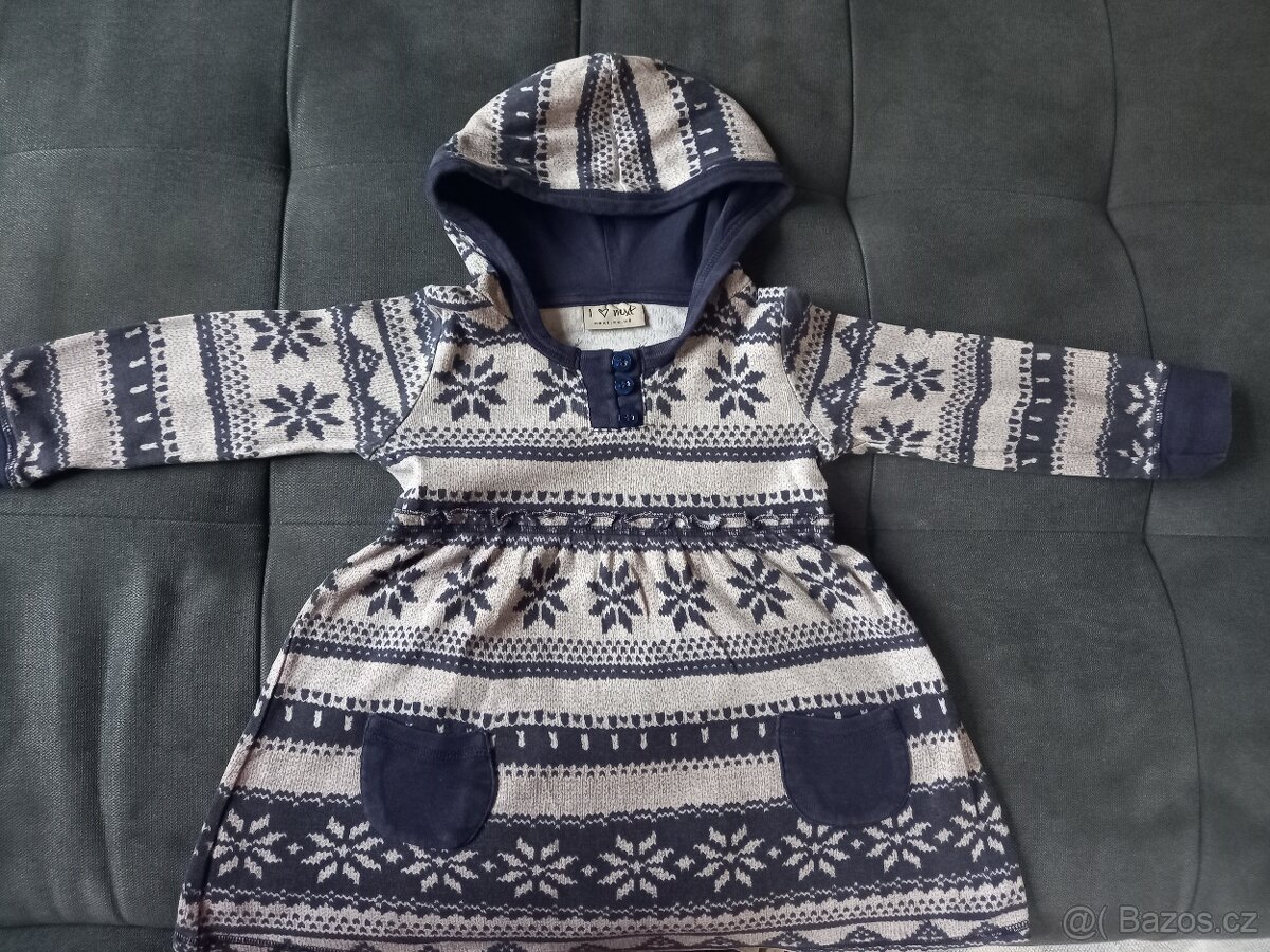 Zimni šaty Next vel. 98 s vlockou