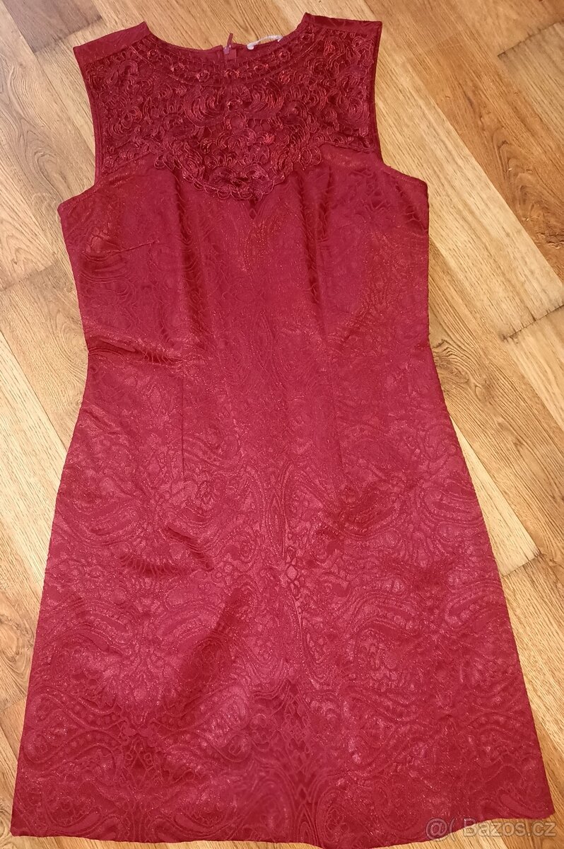 NOVÉ VÍNOVÉ ŠATY S KRAJKOU - ORSAY - VEL.40=======