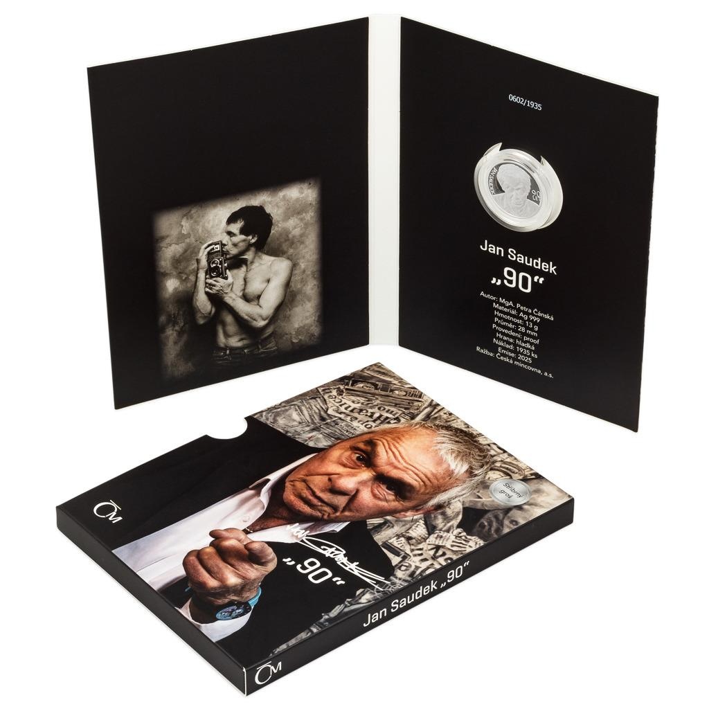 STŘÍBRNÝ GROŠ JAN SAUDEK 90 LET PROOF, 2025