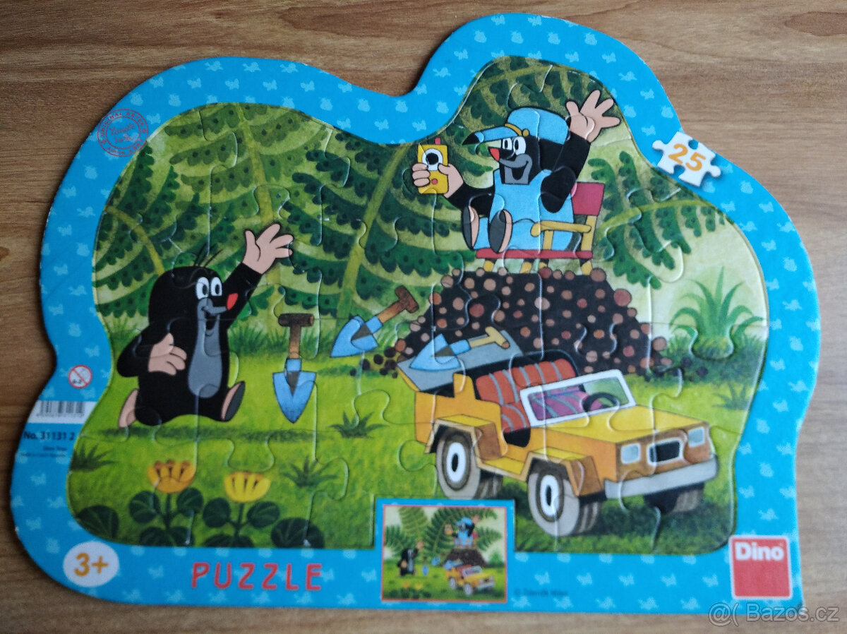 Puzzle Krtek 25 dílků v rámečku