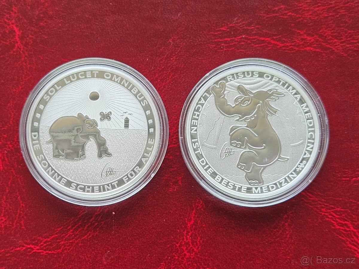 2x 1 oz stříbrná mince Slon Perth Mint 2021 a 2022