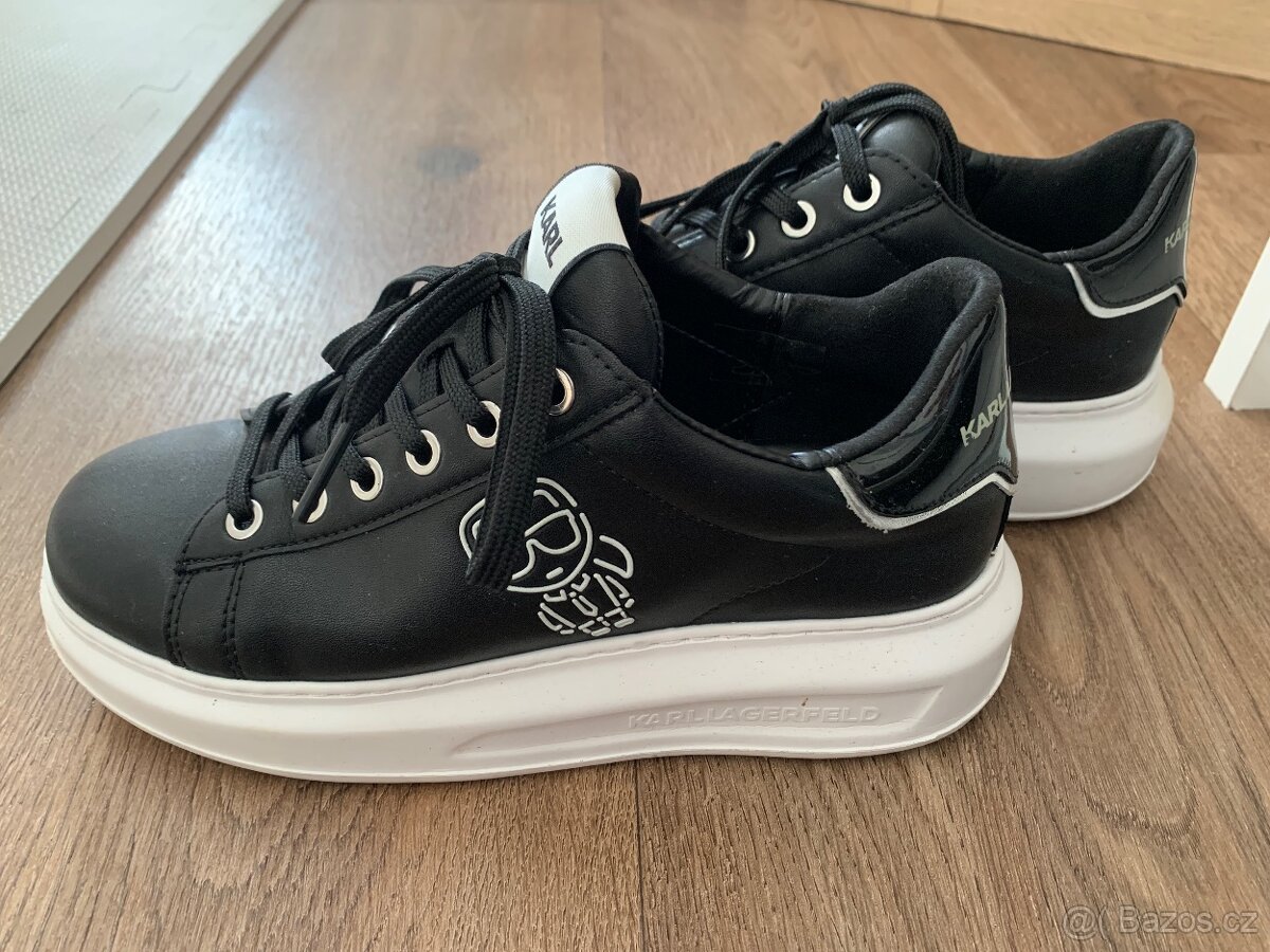 Dámské černé tenisky na vysoké bílé platformě Karl Lagerfeld
