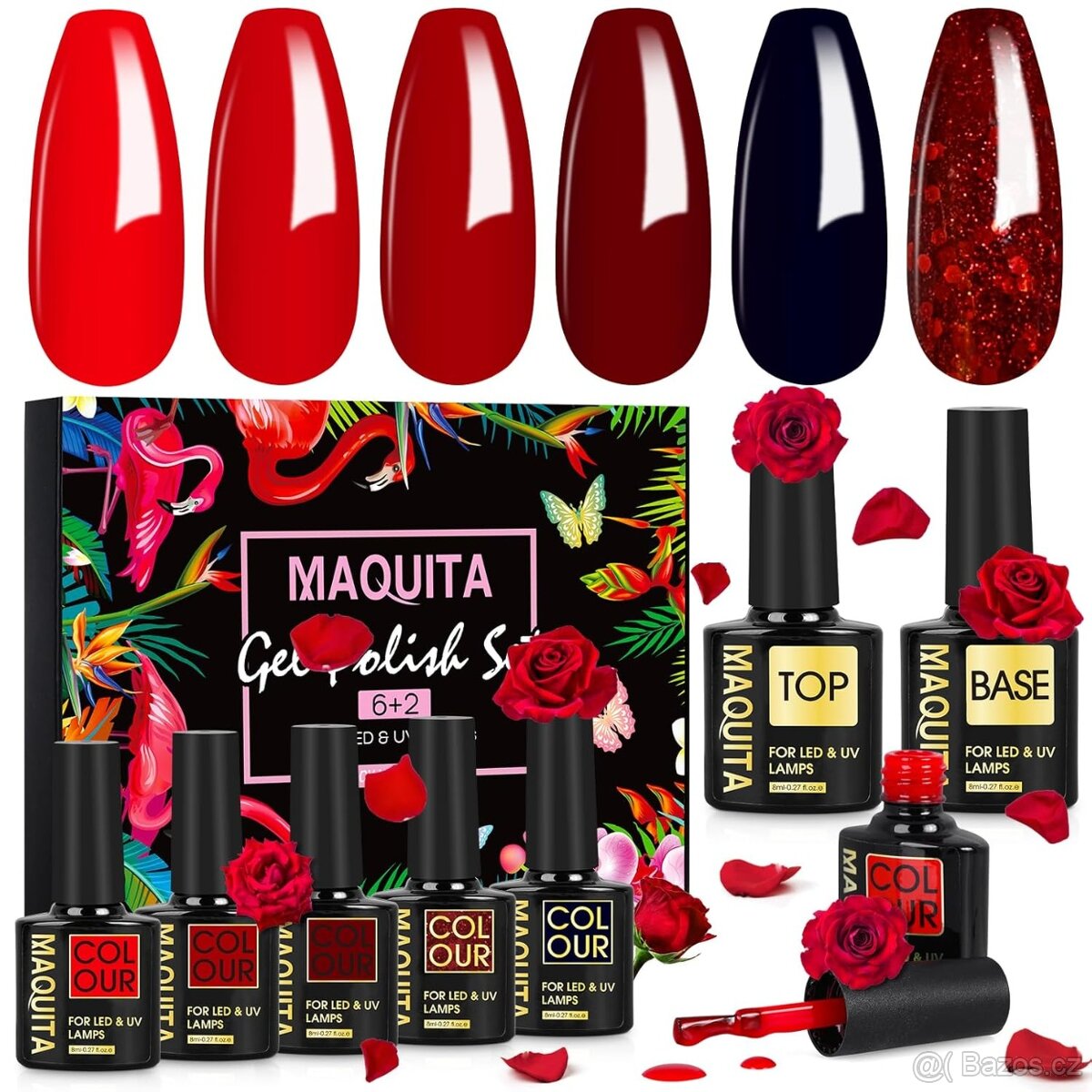Nová sada 8 ks laků na nehty pro UV lampy