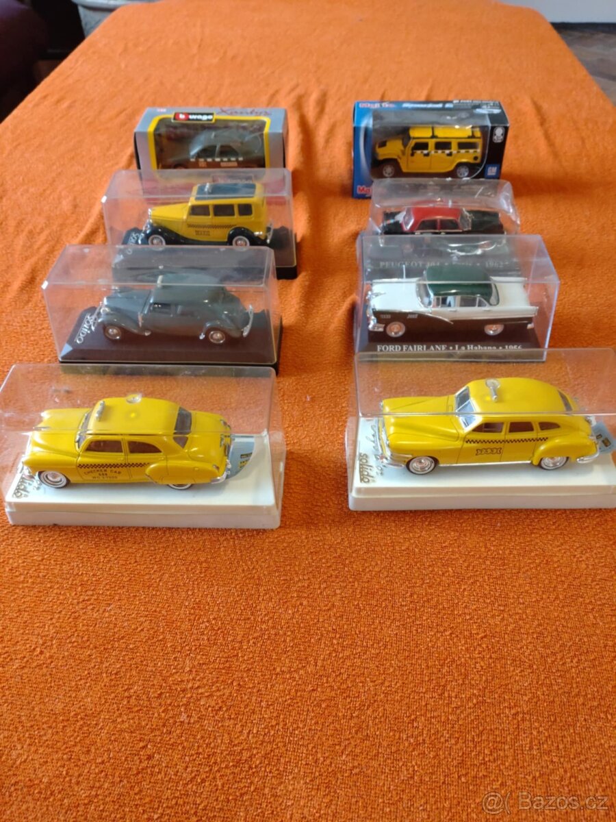 Modely aut TAXI 93 kusů POUZE KOMPLET