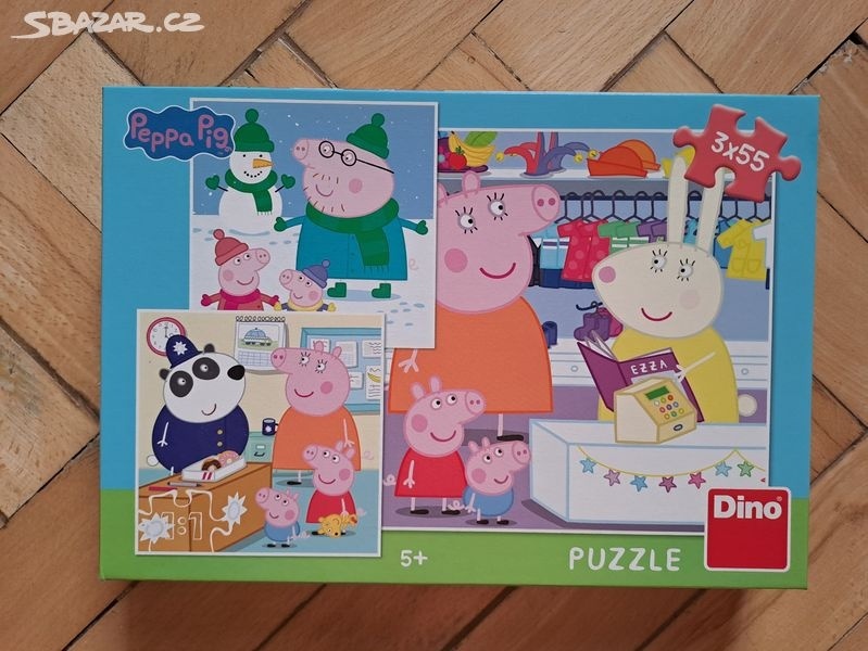 Puzzle Peppa Pig 3x 55 dílků