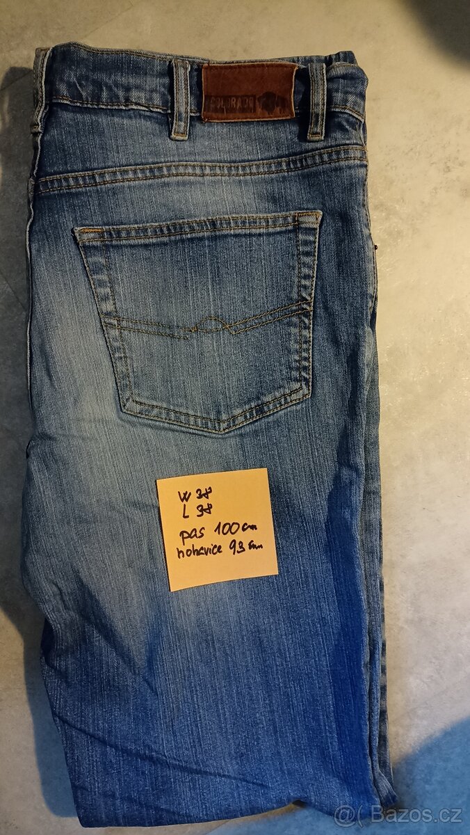 Prodám různé značkové džíny, pro velké, dlouhonohé postavy