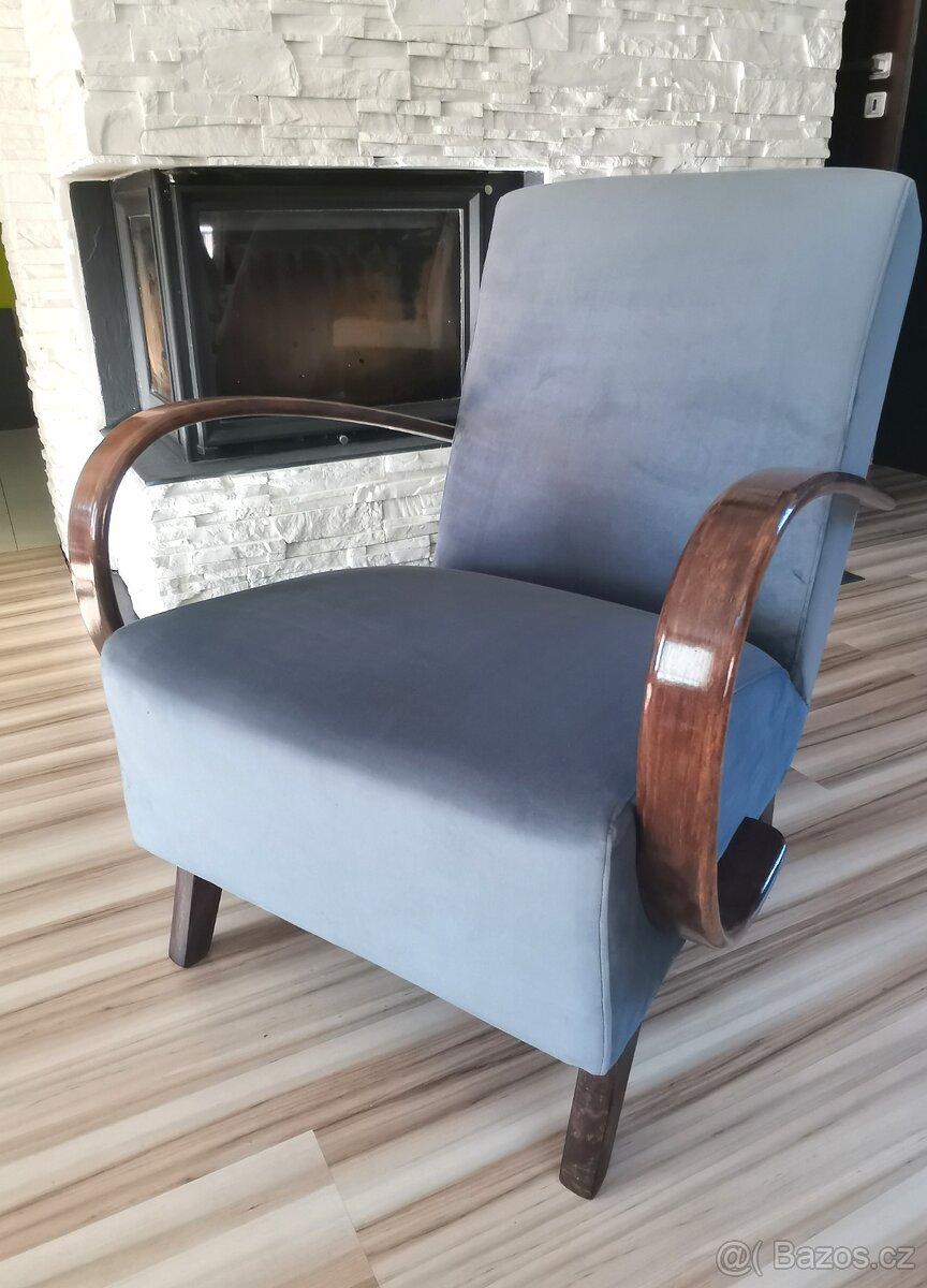 Křesla Halabala typu C Šedé