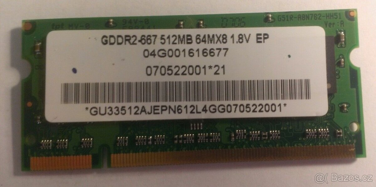 DDR2 667 512MB GU33512AJEPN612L4GG
