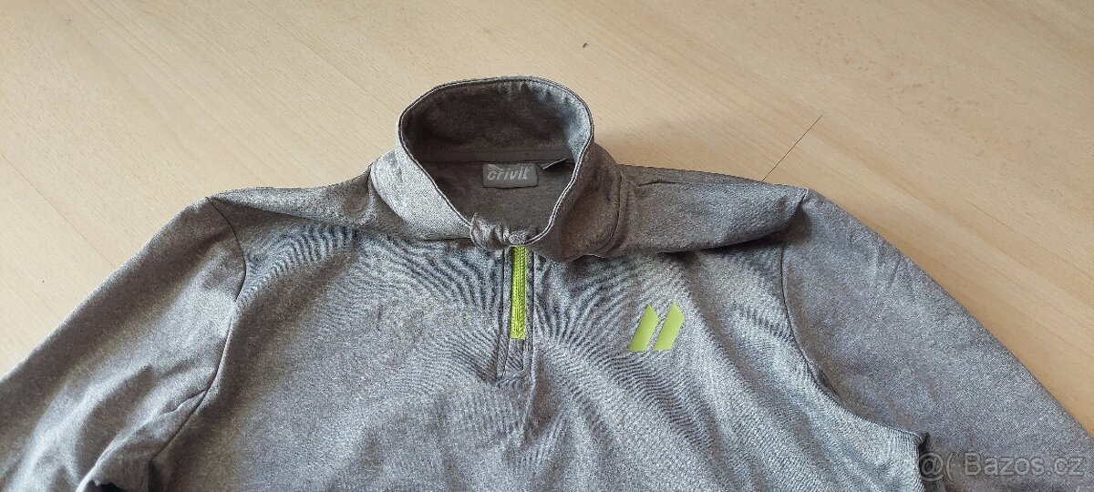 Dětská funkční mikina vel.158-164 šedá,modrá