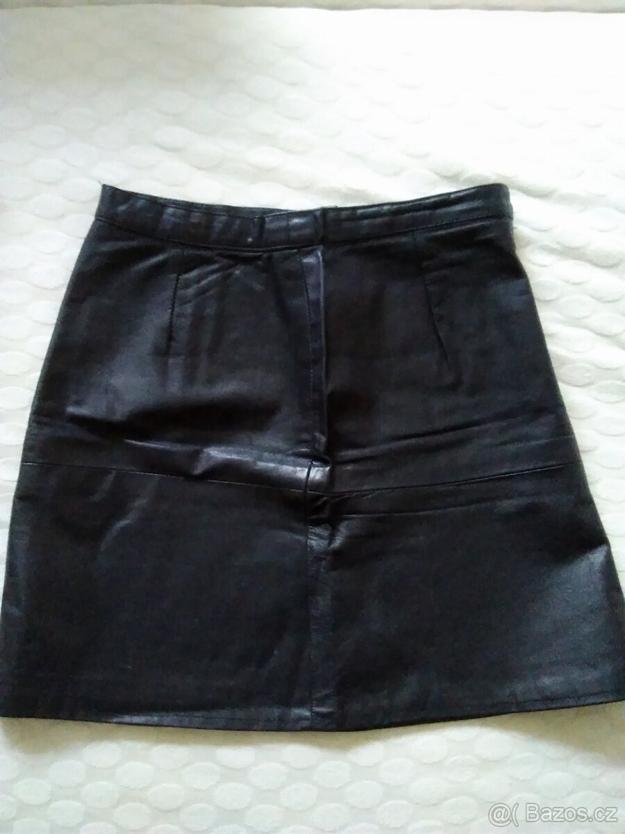 Retro kožená minisukně, tmavě modrá , česká výroba