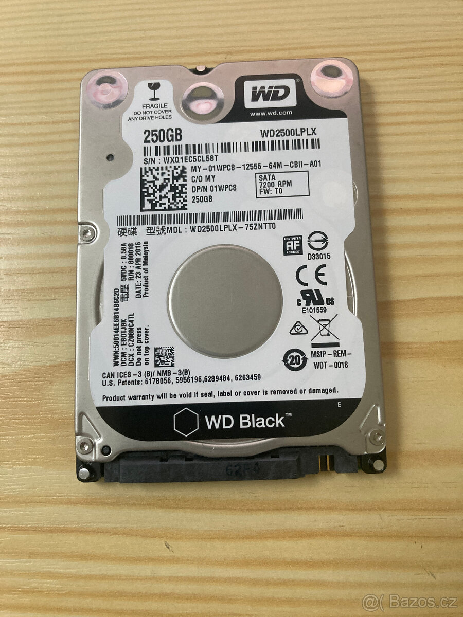HDD WD Black 250GB (7200 ot./min) – 2.5"