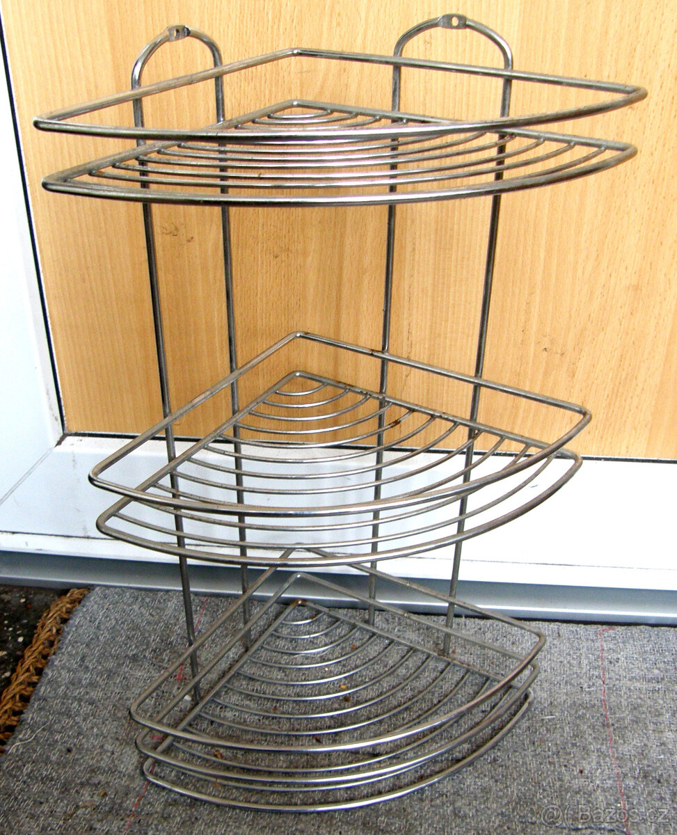 Polička, police rohová kovová