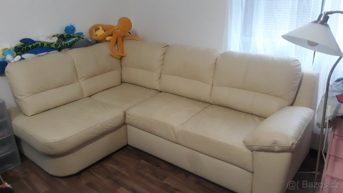 Kožená rozkládací sedačka/gauč Top stav