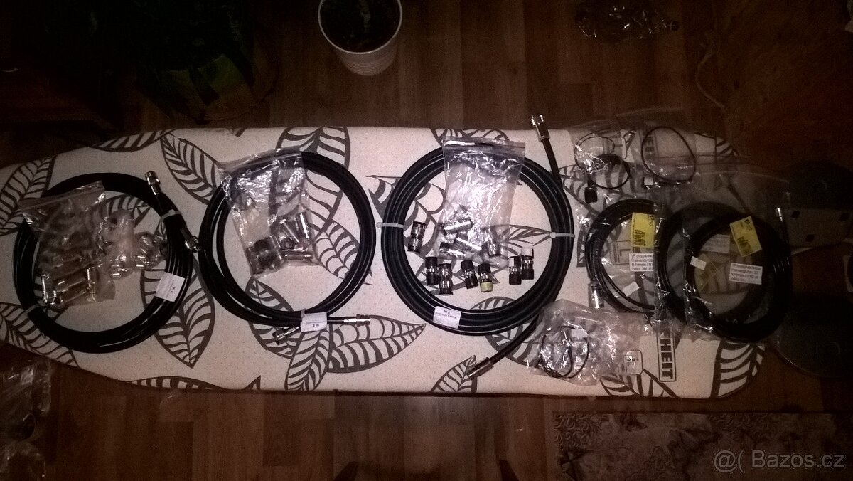 WiFi kabeláž k parabolám, redukce konektory