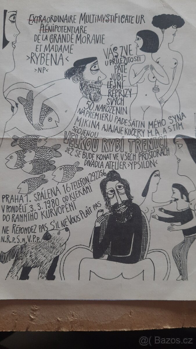 Adolf Born ?? pozvánka do Ypsilonky R.1980