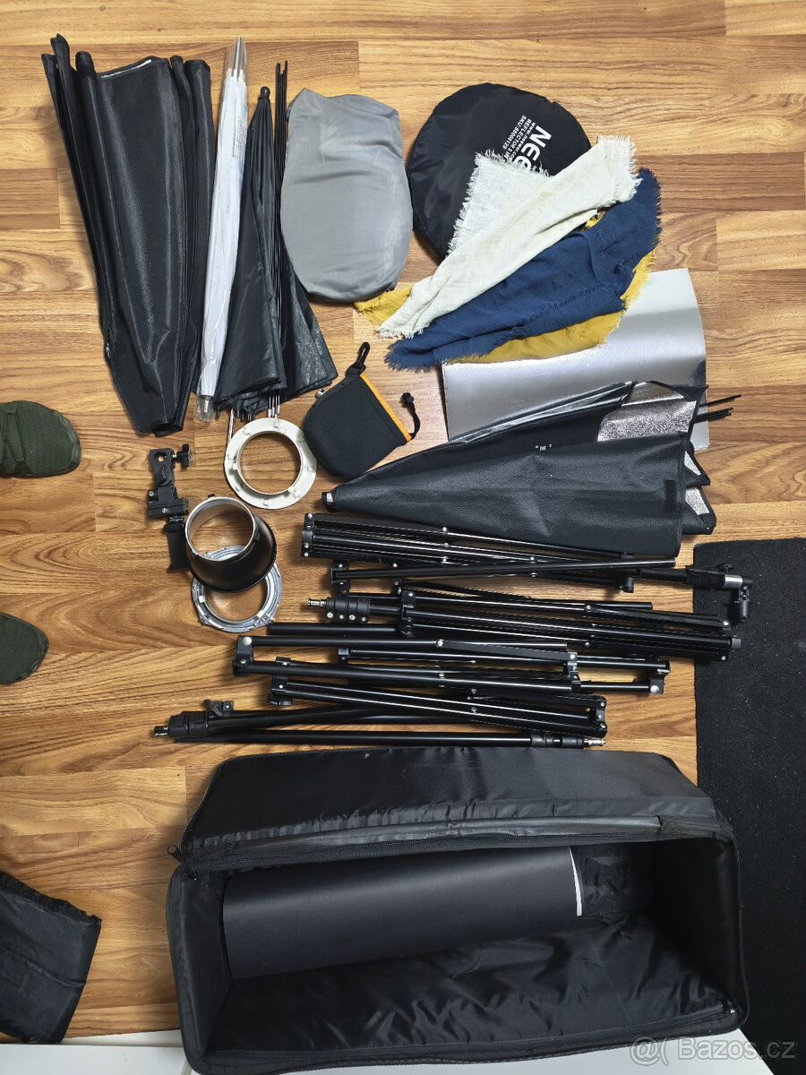 FOTO zbytky - stativy, odr. desky, softbox