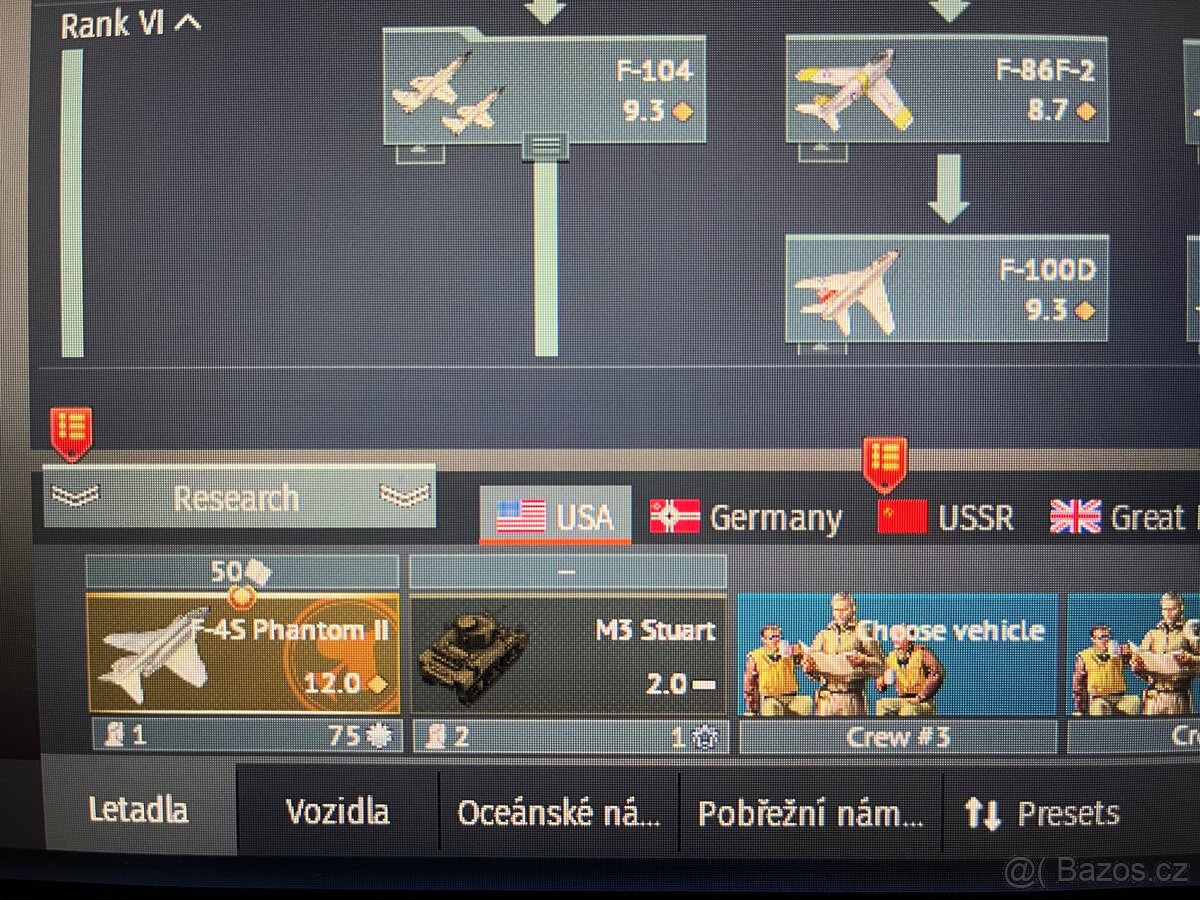 Prodám War Thunder účet