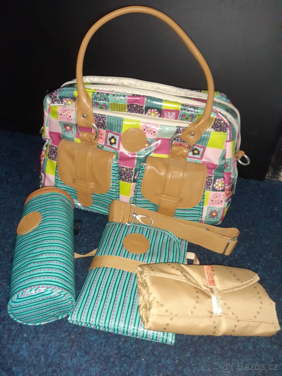 Přebalovací taška LÄSSIG VINTAGE METRO BAG FLOWER QUILT