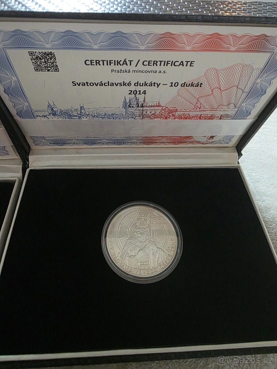 Svatovaclavske dukaty 2014 stribrne