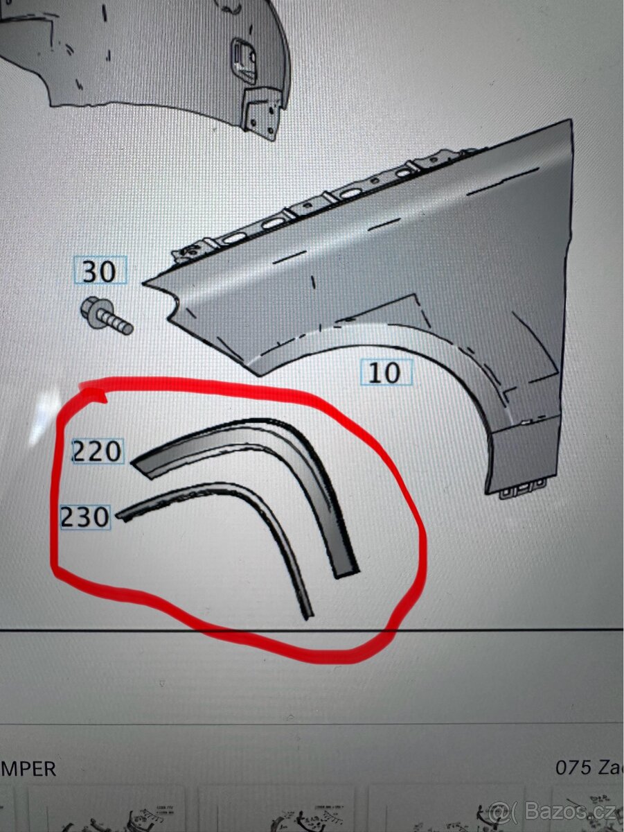Mercedes AMG lem předního blatniku