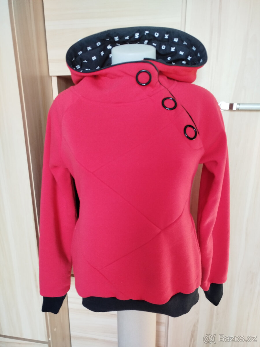 jahodová, zateplená mikina, z.LHD