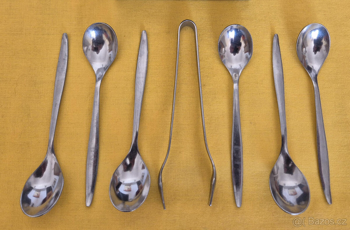 Sada 6 lžiček a kleště na cukr ROSTEX