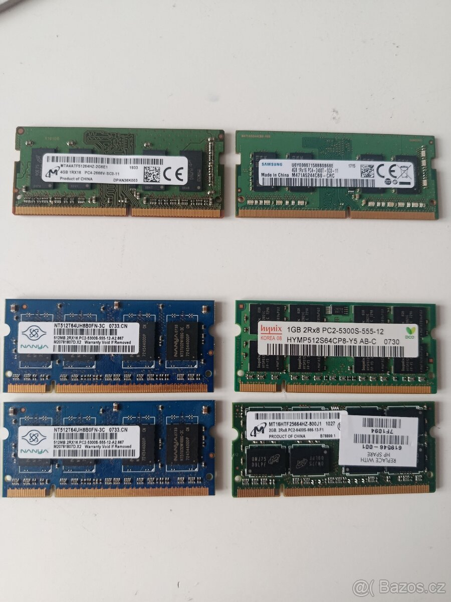 Různé paměti RAM + WiFi karty + nový ventilátor.