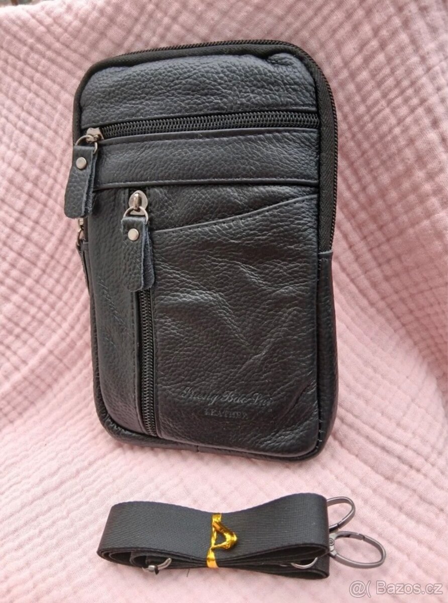 Nová kožená taška přes rameno nebo na opasek