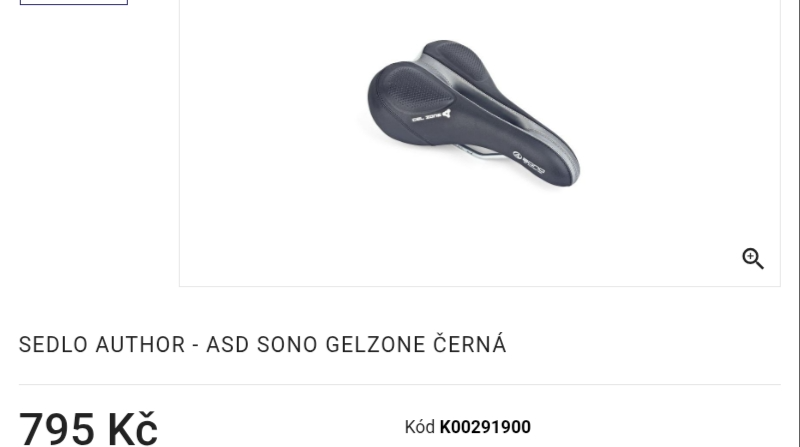 Nové gel sedlo Author