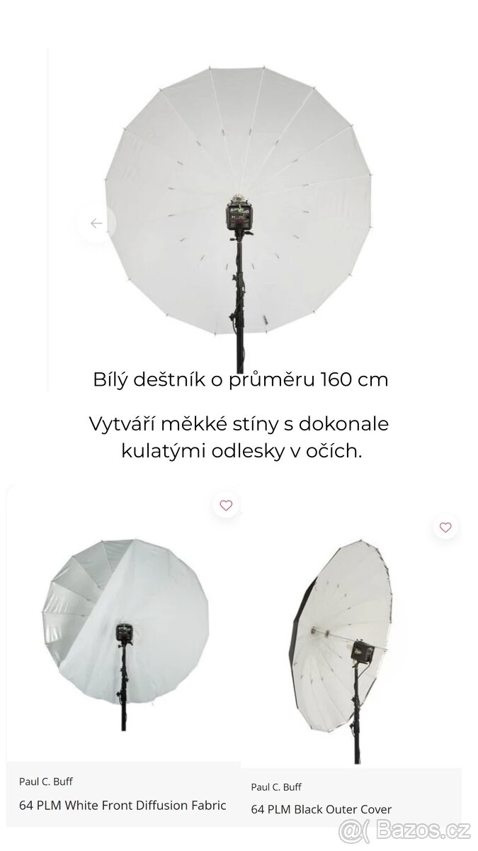 Deštník na záblesk 160 cm