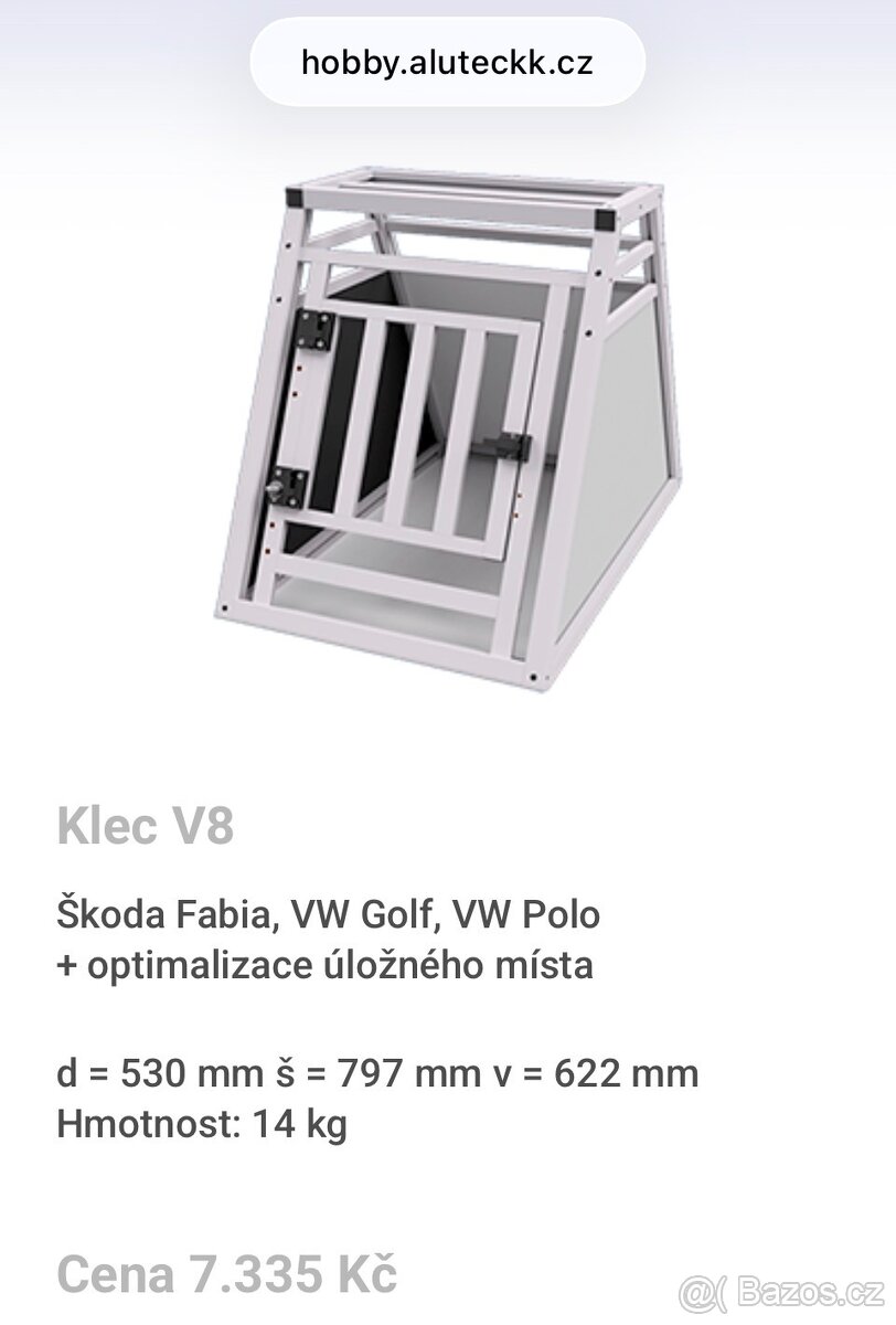 Transportní klec na psa do auta