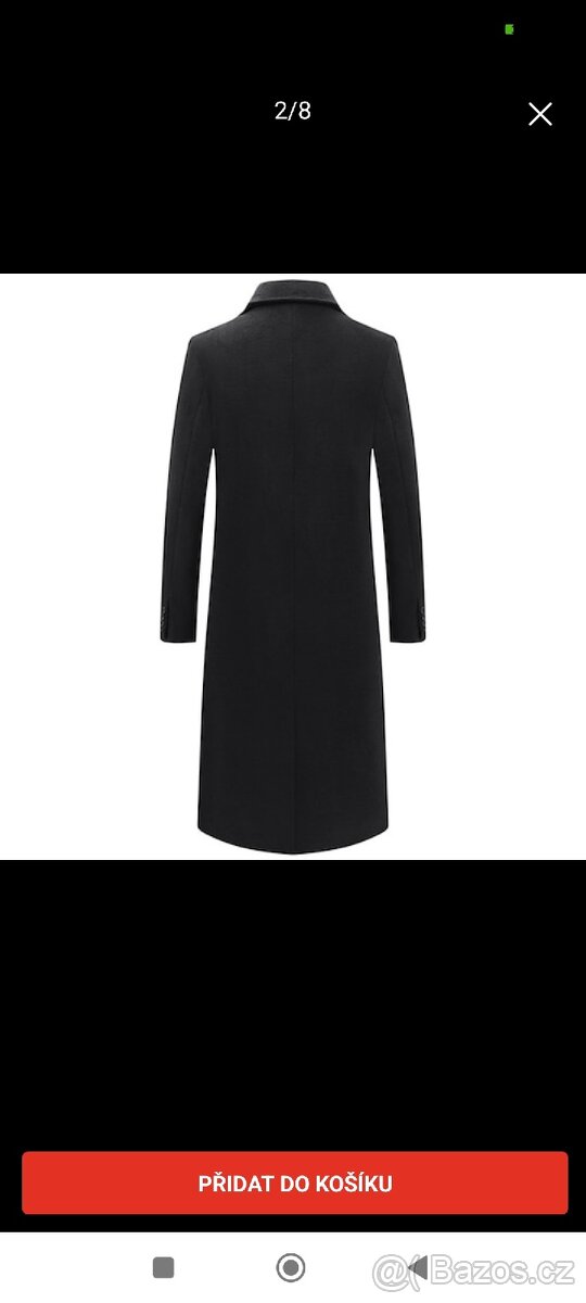 Pánský kabát, vel. L, černý, nový, rozbalený