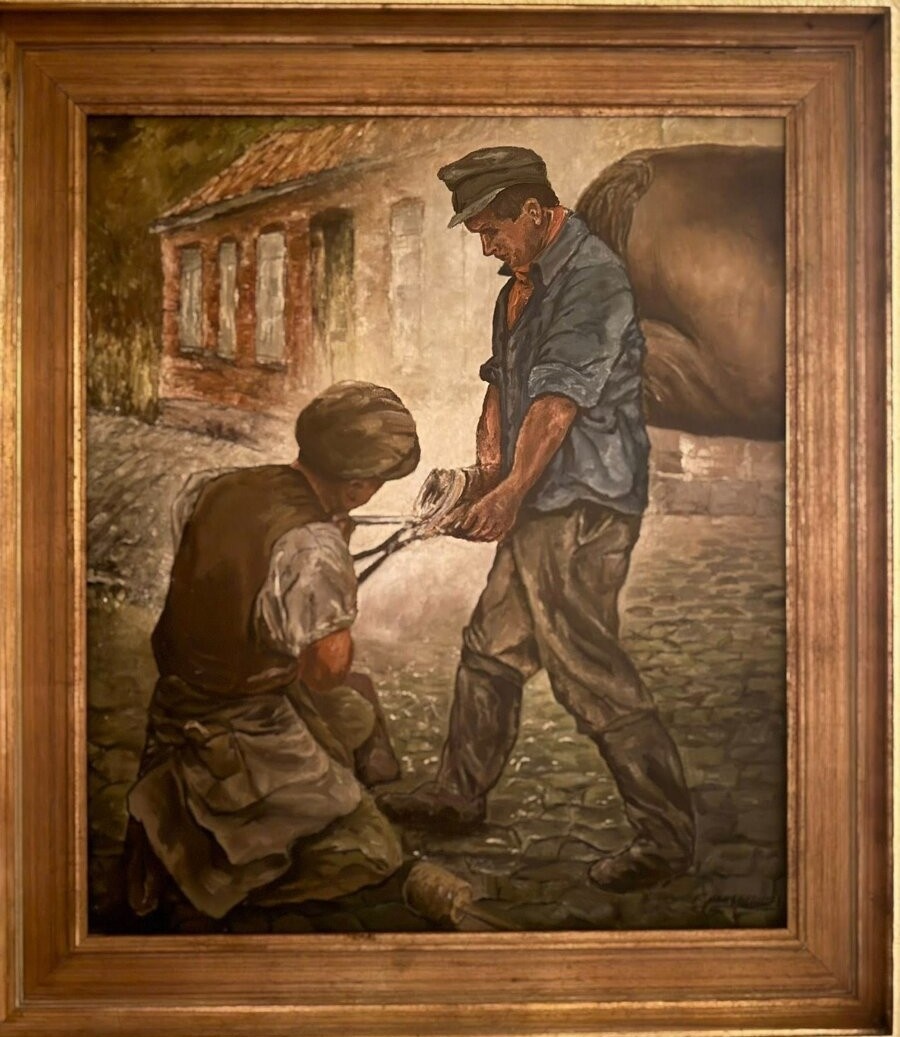 Prodám obraz s podkovářskou tematikou.