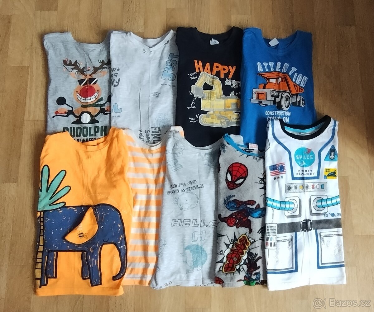 Trička dlouhý rukáv vel. 116 5-6.let