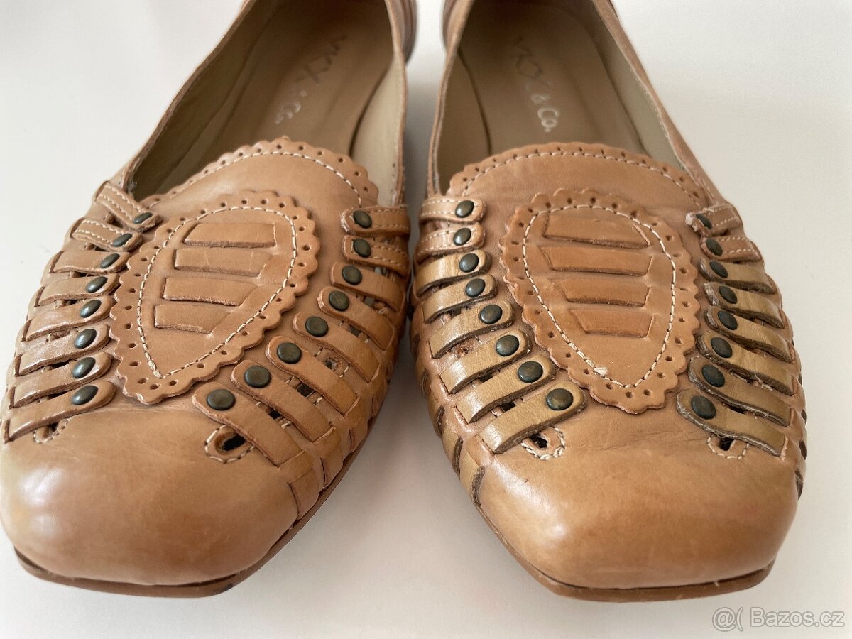 Luxusní, kožené boty, lodičky 39