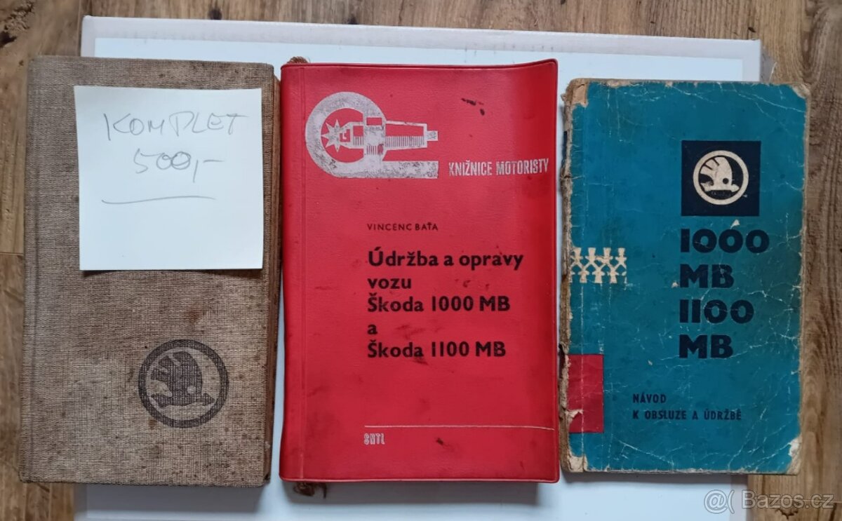 Příručky k obsluze a údržbě Škoda 1000 ... 120 ..Favorit