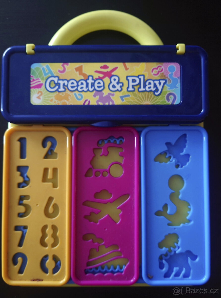 Šablony na kreslení spirál, čísel, zvířat a dopr. prostředků