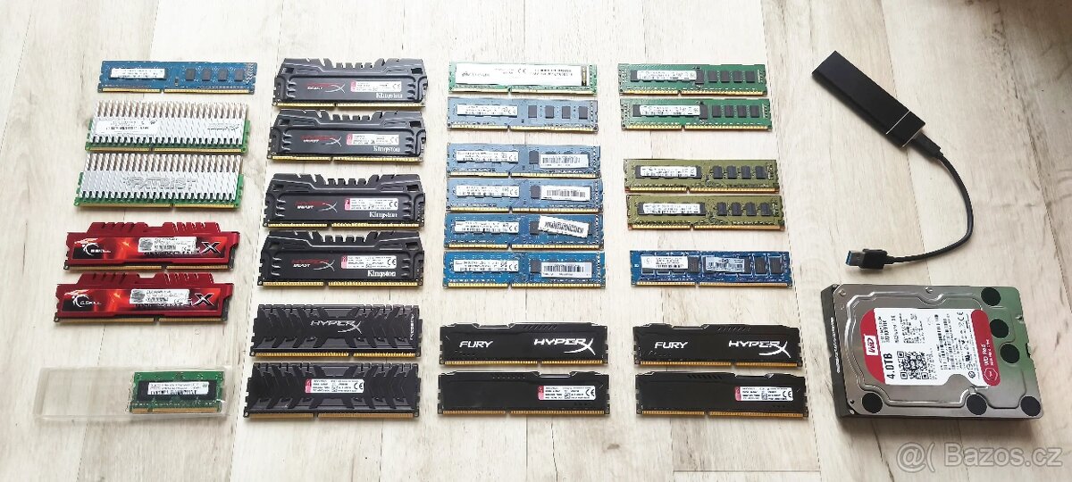 RAMky DDR3 a DDR4 pro PC herní i kancl / HD 4TB S-ATA