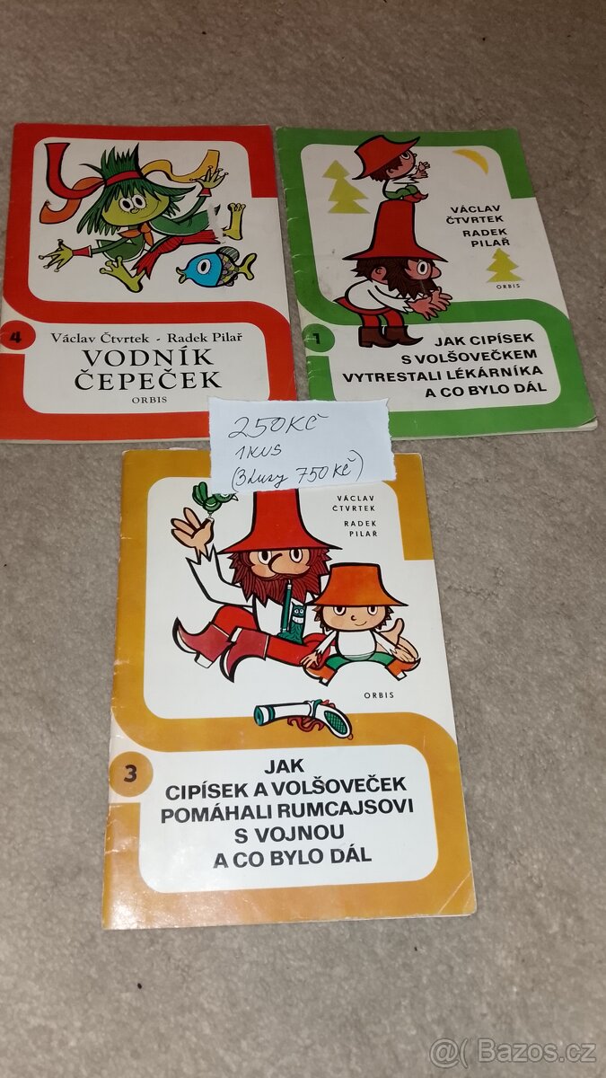 250kč 1kus Rumcajs,Cipísek,vodnik