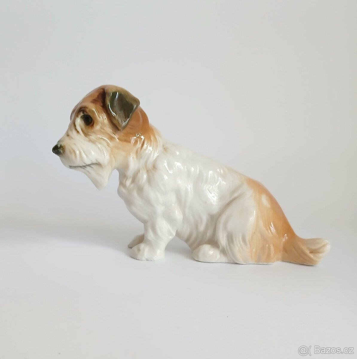 Starožitná porcelánová figura pejska - ENS - Německo