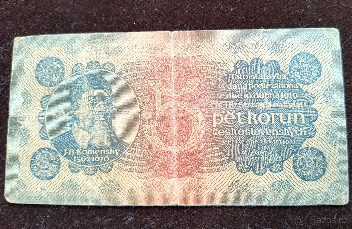 BANKOVKA: 5 Korún 1921