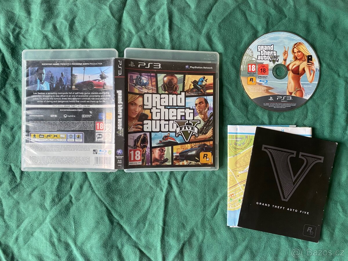 PS3 Grand Theft Auto 5 V GTA + mapa