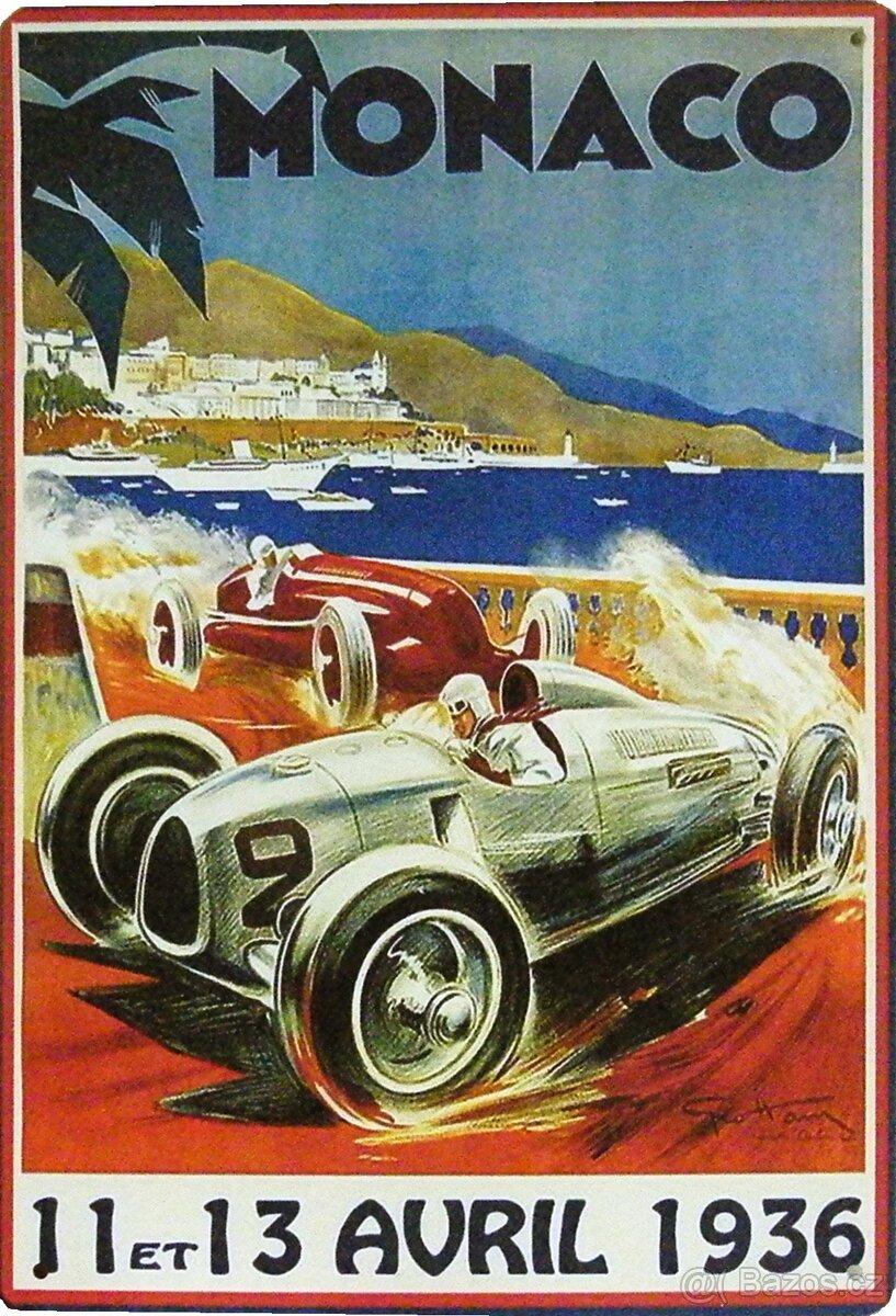 Kovová cedule Monaco - formule