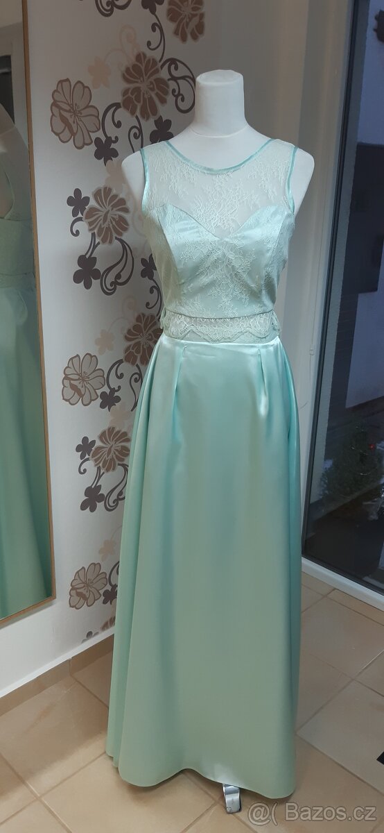 Prodám zelené společenské šaty, vel.36 - 38