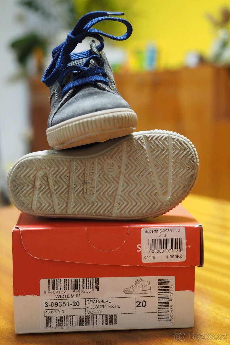 celoroční boty Superfit, velikost 20, šedé