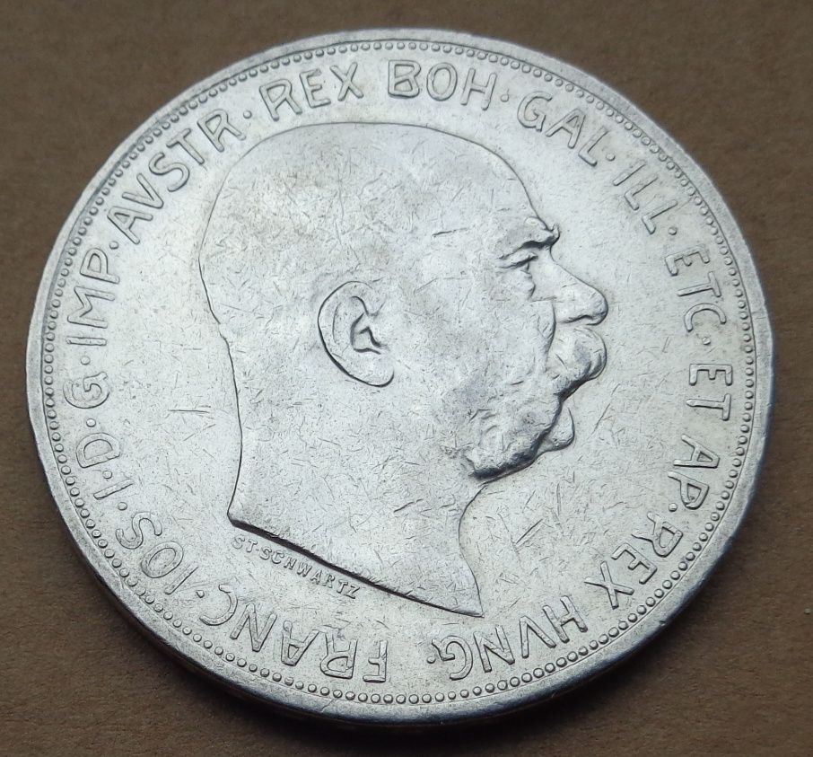 5 koruna FJI ročník 1909 Schwartz