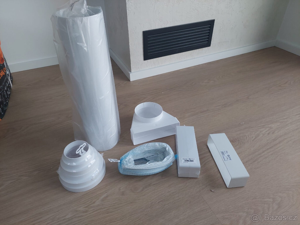 PVC ventilační potrubí - hranaté 204x60 & kulaté 125mm